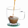 Tasse en verre borosilicaté avec support